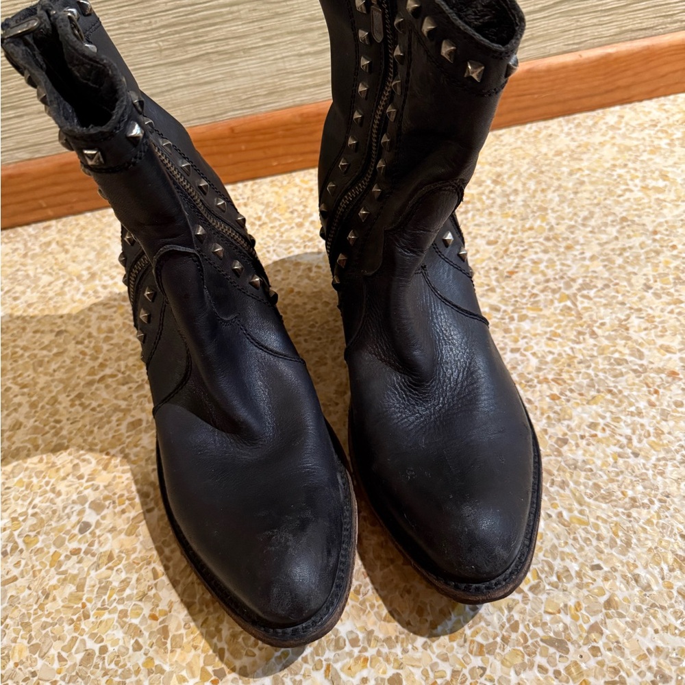 LIBERTY Black Studded Ankle Booties - Picture 2 of 5